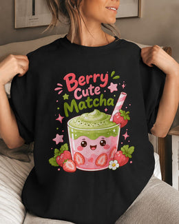 Berry Cute Matcha Shirt, Cute Strawberry Matcha Tee, Kawaii Comfort Colors T-Shirt, Cafe Lover Gift