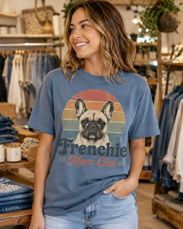 Frenchie Mom Club Shirt, French Bulldog Retro Tee, Comfort Colors T-Shirt, Dog Mom Gift
