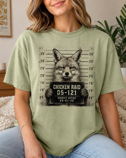 Chicken Raid Fox Shirt, Funny Fox Mugshot Tee, Cute Animal Comfort Colors T-Shirt, Fox Lover Gift