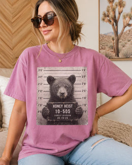 Honey Heist Bear Shirt, Funny Bear Cub Mugshot Tee, Cute Animal Comfort Colors T-Shirt, Bear Lover Gift