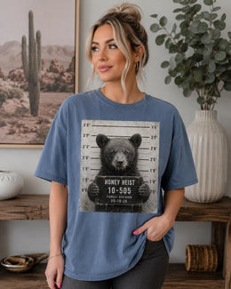 Honey Heist Bear Shirt, Funny Bear Cub Mugshot Tee, Cute Animal Comfort Colors T-Shirt, Bear Lover Gift