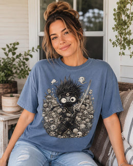 Spooky Ninja Shirt, Halloween Samurai Warrior Tee, Cute Dark Fantasy Comfort Colors T-Shirt, Anime Lover Gift