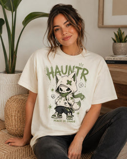 Hauntr Skeleton Fox Shirt, Creepy Cute Anime Hoodie Character Comfort Colors T-Shirt, Goth Halloween Gift