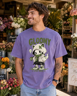 Gloomy Skeleton Cat Shirt, Creepy Cute Anime Hoodie Tee, Goth Comfort Colors T-Shirt, Spooky Cat Lover Gift