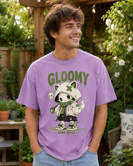Gloomy Skeleton Cat Shirt, Creepy Cute Anime Hoodie Tee, Goth Comfort Colors T-Shirt, Spooky Cat Lover Gift