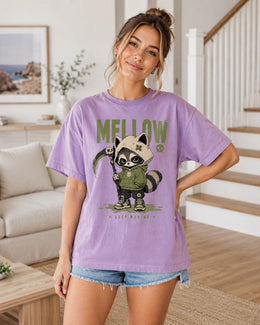 Mellow Raccoon Shirt, Creepy Cute Anime Hoodie Tee, Goth Streetwear Comfort Colors T-Shirt, Spooky Gift
