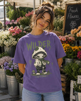 Wilder Mushroom Creature Shirt, Creepy Cute Anime Forest Tee, Goth Comfort Colors T-Shirt, Spooky Nature Gift