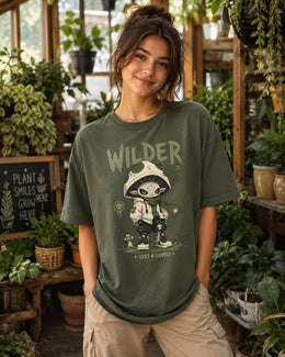 Wilder Mushroom Creature Shirt, Creepy Cute Anime Forest Tee, Goth Comfort Colors T-Shirt, Spooky Nature Gift