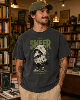 Sneer Plague Crow Shirt, Creepy Cute Anime Bird Tee, Goth Streetwear Comfort Colors T-Shirt, Spooky Halloween Gift