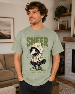 Sneer Plague Crow Shirt, Creepy Cute Anime Bird Tee, Goth Streetwear Comfort Colors T-Shirt, Spooky Halloween Gift