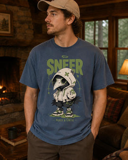 Sneer Plague Crow Shirt, Creepy Cute Anime Bird Tee, Goth Streetwear Comfort Colors T-Shirt, Spooky Halloween Gift