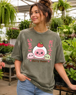 Berry Sweet Shirt, Cute Kawaii Strawberry Mochi Tee, Japanese Dessert Comfort Colors T-Shirt, Sweet Foodie Gift
