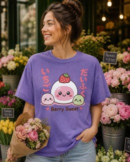 Berry Sweet Shirt, Cute Kawaii Strawberry Mochi Tee, Japanese Dessert Comfort Colors T-Shirt, Sweet Foodie Gift
