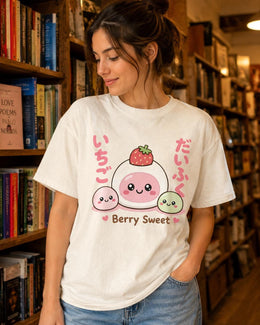 Berry Sweet Shirt, Cute Kawaii Strawberry Mochi Tee, Japanese Dessert Comfort Colors T-Shirt, Sweet Foodie Gift