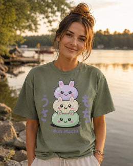 Bun Mochi Shirt, Cute Kawaii Bunny Mochi Tee, Japanese Dessert Comfort Colors T-Shirt, Pastel Foodie Gift
