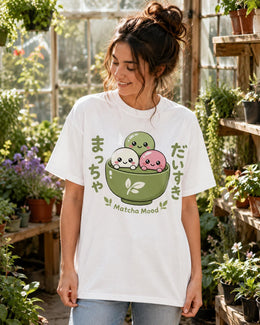 Matcha Mood Shirt, Cute Kawaii Mochi Tee, Japanese Dessert Comfort Colors T-Shirt, Green Tea Foodie Gift