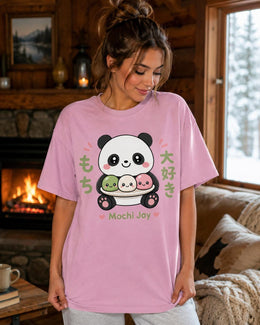 Mochi Joy Panda Shirt, Cute Kawaii Panda Dessert Tee, Japanese Comfort Colors T-Shirt, Sweet Foodie Gift