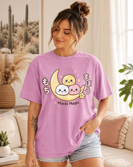 Mochi Magic Shirt, Cute Kawaii Moon Dessert Tee, Japanese Comfort Colors T-Shirt, Pastel Foodie Gift