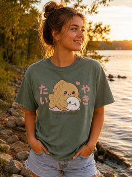 Snack Buddies Shirt, Cute Kawaii Taiyaki Mochi Tee, Japanese Dessert Comfort Colors T-Shirt, Sweet Foodie Gift