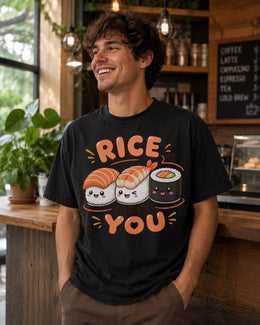 Rice To Meet You Sushi Shirt, Cute Kawaii Sushi Tee, Japanese Food Comfort Colors T-Shirt, Sushi Lover Gift
