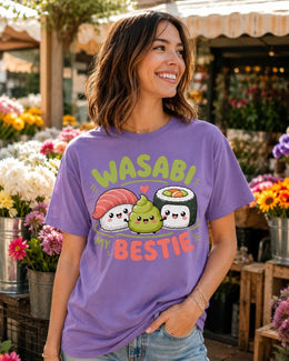 Wasabi My Bestie Sushi Shirt, Cute Kawaii Sushi Tee, Japanese Food Comfort Colors T-Shirt, Sushi Lover Gift