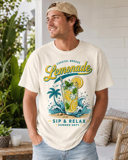 Lemonade Shirt, Coastal Breeze Summer Tee, Sip and Relax Comfort Colors T-Shirt, Beach Vacation Gift