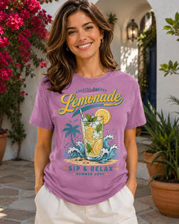 Lemonade Shirt, Coastal Breeze Summer Tee, Sip and Relax Comfort Colors T-Shirt, Beach Vacation Gift