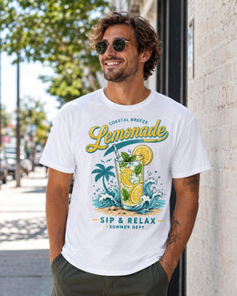 Lemonade Shirt, Coastal Breeze Summer Tee, Sip and Relax Comfort Colors T-Shirt, Beach Vacation Gift
