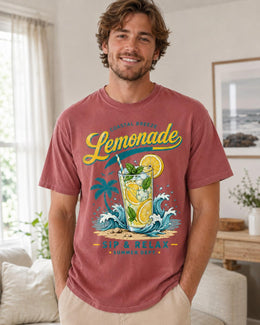 Lemonade Shirt, Coastal Breeze Summer Tee, Sip and Relax Comfort Colors T-Shirt, Beach Vacation Gift