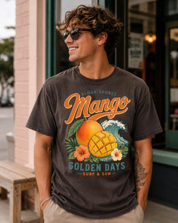 Mango Shirt, Tropical Fruit Beach Tee, Golden Days Comfort Colors T-Shirt, Aloha Summer Vacation Gift