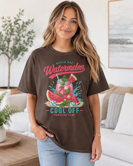 Watermelon Shirt, Beach Day Summer Tee, Cool Off Comfort Colors T-Shirt, Tropical Vacation Gift
