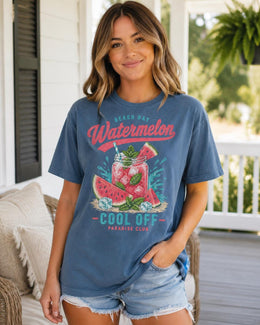 Watermelon Shirt, Beach Day Summer Tee, Cool Off Comfort Colors T-Shirt, Tropical Vacation Gift