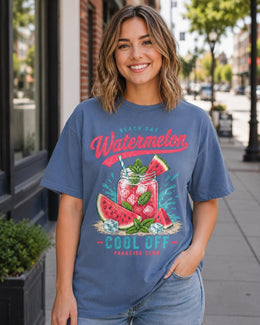 Watermelon Shirt, Beach Day Summer Tee, Cool Off Comfort Colors T-Shirt, Tropical Vacation Gift