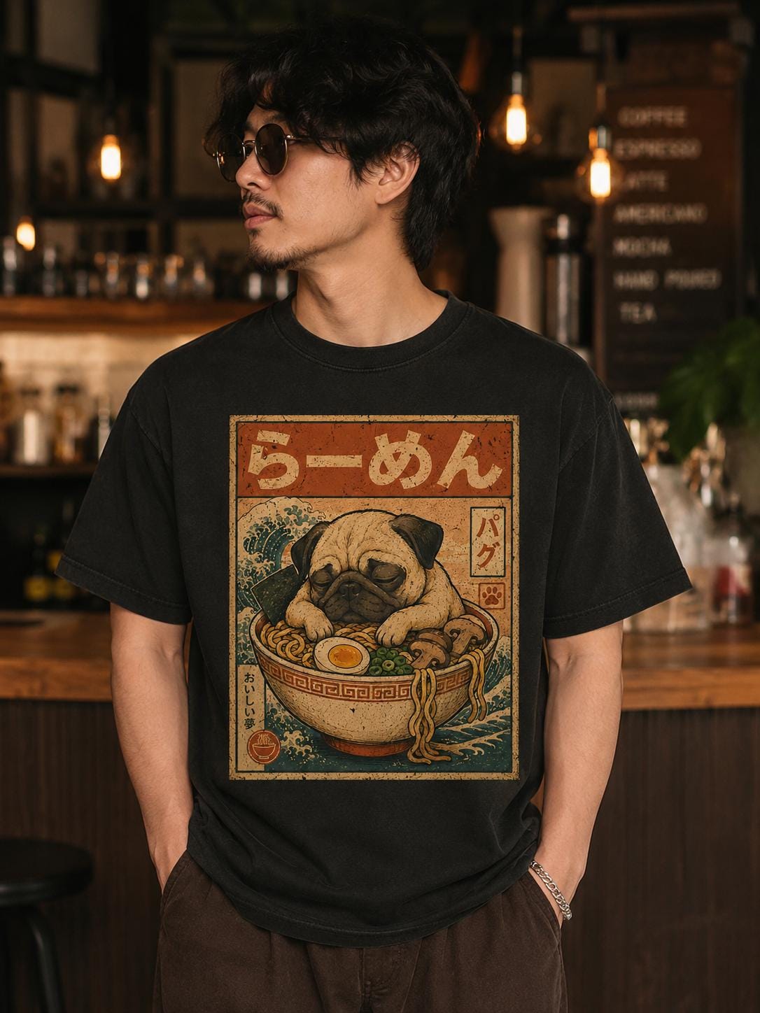 Sleepy Pug Ramen Shirt