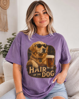 Hair Of The Dog Shirt, Golden Retriever Beer Tee, Funny Comfort Colors T-Shirt, Dog Dad Gift