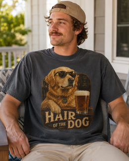 Hair Of The Dog Shirt, Golden Retriever Beer Tee, Funny Comfort Colors T-Shirt, Dog Dad Gift