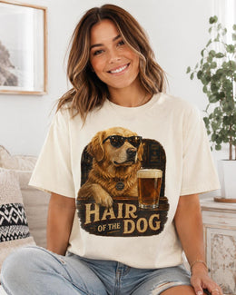Hair Of The Dog Shirt, Golden Retriever Beer Tee, Funny Comfort Colors T-Shirt, Dog Dad Gift
