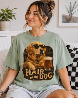 Hair Of The Dog Shirt, Golden Retriever Beer Tee, Funny Comfort Colors T-Shirt, Dog Dad Gift