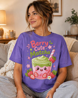 Berry Cute Matcha Shirt, Cute Strawberry Matcha Tee, Kawaii Comfort Colors T-Shirt, Cafe Lover Gift