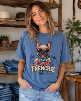 Cool Frenchie Club Shirt, French Bulldog Sunglasses Tee, Comfort Colors T-Shirt, Dog Lover Gift