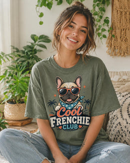 Cool Frenchie Club Shirt, French Bulldog Sunglasses Tee, Comfort Colors T-Shirt, Dog Lover Gift