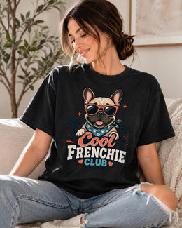 Cool Frenchie Club Shirt, French Bulldog Sunglasses Tee, Comfort Colors T-Shirt, Dog Lover Gift