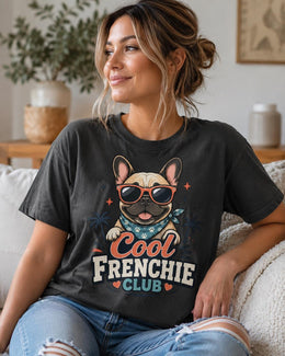 Cool Frenchie Club Shirt, French Bulldog Sunglasses Tee, Comfort Colors T-Shirt, Dog Lover Gift